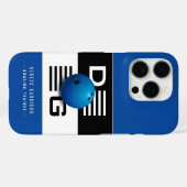 Professionele bowlingtrainer | Initialen Deep Blue Case-Mate iPhone Case (Achterkant (horizontaal))
