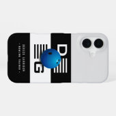 Professionele bowlingtrainer | Initialen Deep Blue iPhone 16 Hoesje (Achterkant horizontaal)