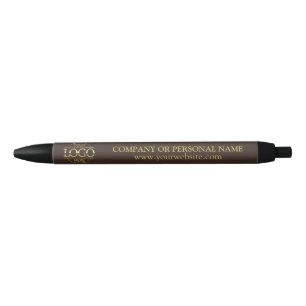 Professionele Branding Corporate Brown & Gold Logo Blauwe Inkt Pen