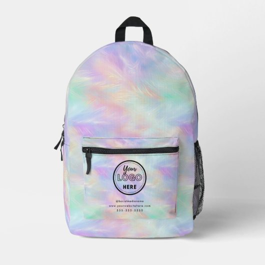 Professionele branding Logo iriserende opaal stijl Bedrukte Rugzak (Voorkant)