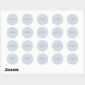 Professionele Branding Logo Navy Roze Monogram Ronde Sticker (Vel)