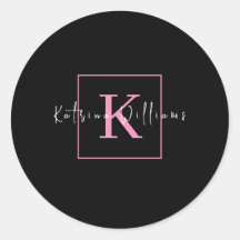 Professionele Branding Logo Zwart Roze Monogram