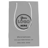 Professionele Branding Minimalistisch Grijs Promo  Medium Cadeauzakje (Voorkant)