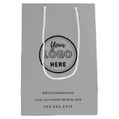 Professionele Branding Minimalistisch Grijs Promo  Medium Cadeauzakje (Achterkant)
