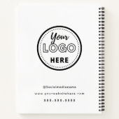 Professionele Branding Minimalistisch Wit Promo Lo Notitieboek (Achterkant)