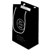 Professionele Branding Minimalistisch Zwart Promo Klein Cadeauzakje (Achterkant Gekanteld)