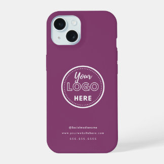 Professionele Branding Minimalistische Berry Paars iPhone 15 Case