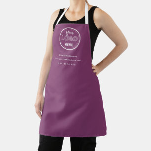 Professionele Branding Minimalistische Berry Paars Schort