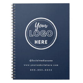 Professionele branding minimalistische marineblauw notitieboek