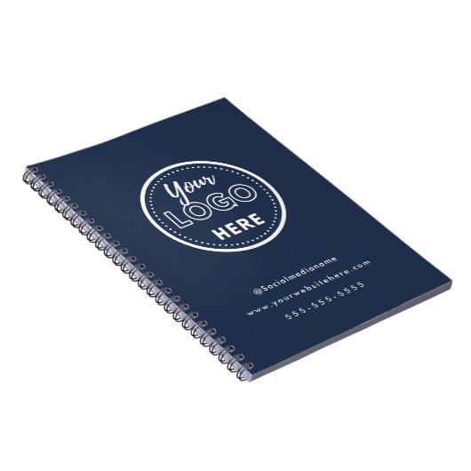 Professionele branding minimalistische Navy Blue l Notitieboek (Rechterzijde)