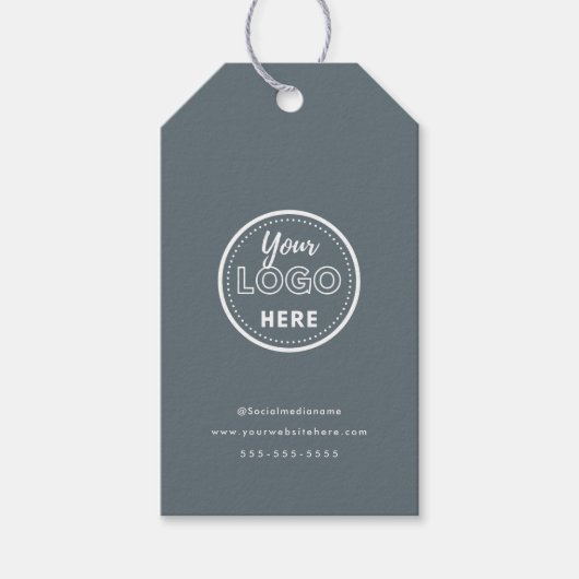 Professionele Branding Minimalistische Navy Promo  Cadeaulabel (Voorkant)