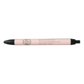 Professionele branding minimalistische roze logo zwarte inkt pen (Voorkant)