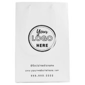 Professionele branding minimalistische witte promo medium cadeauzakje (Voorkant)