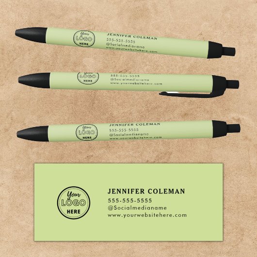 Professionele Branding Promotionele Logo Lime Groe Zwarte Inkt Pen