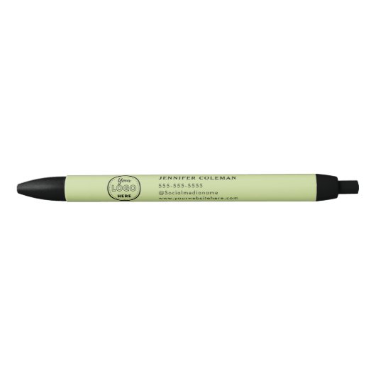 Professionele Branding Promotionele Logo Lime Groe Zwarte Inkt Pen (Voorkant)