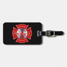 Professionele brandweerman (voeg uw contactgegeven bagagelabel