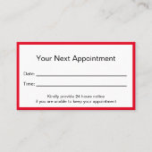 Professionele Bright Red en White Doctor's Kantoor Afsprakenkaartje (Voorkant)
