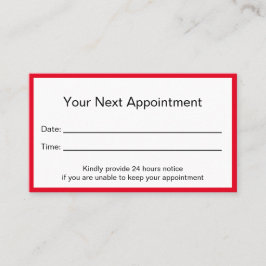 Professionele Bright Red en White Doctor's Kantoor Afsprakenkaartje
