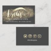 Professionele Brows Gold Grey-Logo-microblade Visitekaartje (Voorkant / Achterkant)