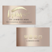Professionele Brows Gold Grey Logo sociale media F Visitekaartje (Voorkant / Achterkant)