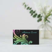 Professionele bruiloft Elegant Glitter Leaf Swirl Visitekaartje (Staand voorkant)