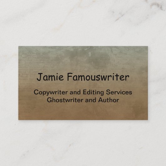 Professionele bruine Abstracte Freelancer Auteur Visitekaartje (Voorkant)