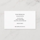 Professionele Brush Stroke House Painter Visitekaartje (Achterkant)