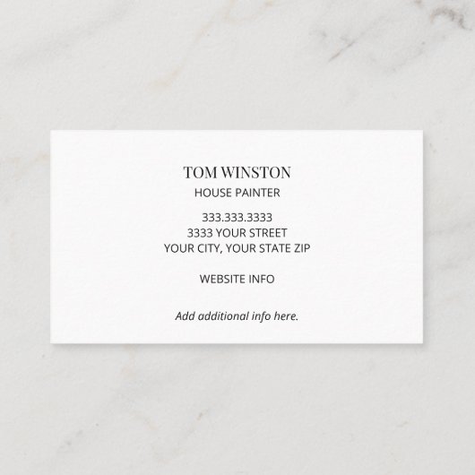 Professionele Brush Stroke House Painter Visitekaartje (Achterkant)