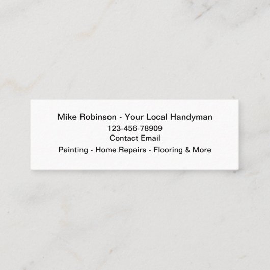 Professionele Budget Handyman Visitekaartjes (Achterkant)