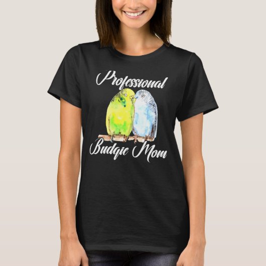 Professionele Budgie Moeder Parkiet Vogel Budgerig T-shirt (Voorkant)