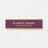 Professionele Business Kantoor Naam Titel Bourgogn Deurbordje (Voorkant)