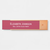 Professionele Business Kantoor Naam Titel Magenta Deurbordje (Voorkant)