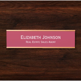 Professionele Business Kantoor Naam Titel Magenta Deurbordje