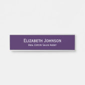 Professionele Business Kantoor Naam Titel Paarse Deurbordje (Voorkant)