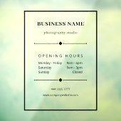 Professionele Business Kantoor zwarte openingstijd Raamsticker (Vel 3)