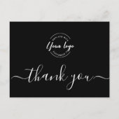 Professionele Business Logo Corporate Zwart wit Briefkaart (Voorkant)