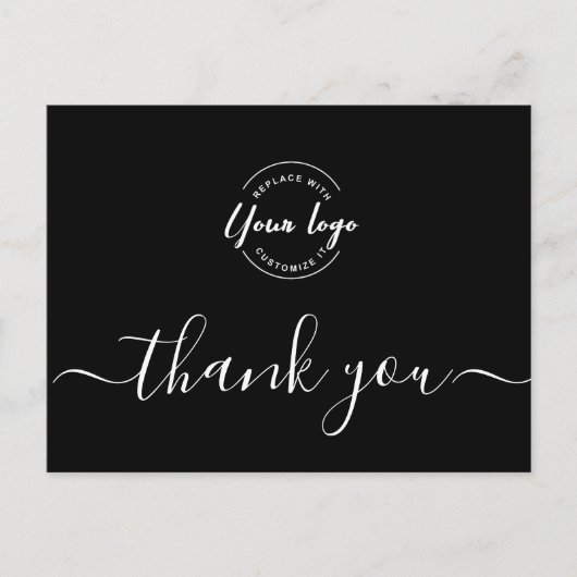 Professionele Business Logo Corporate Zwart wit Briefkaart (Voorkant)