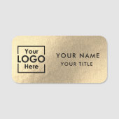 Professionele Business Logo Employee Naam Gold Naamplaatje (Voorkant)