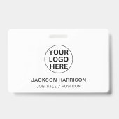 Professionele Business Logo L Medewerker ID Wit Badge (Voorkant)