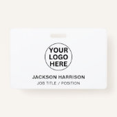Professionele Business Logo L Medewerker ID Wit Badge (Voorkant)