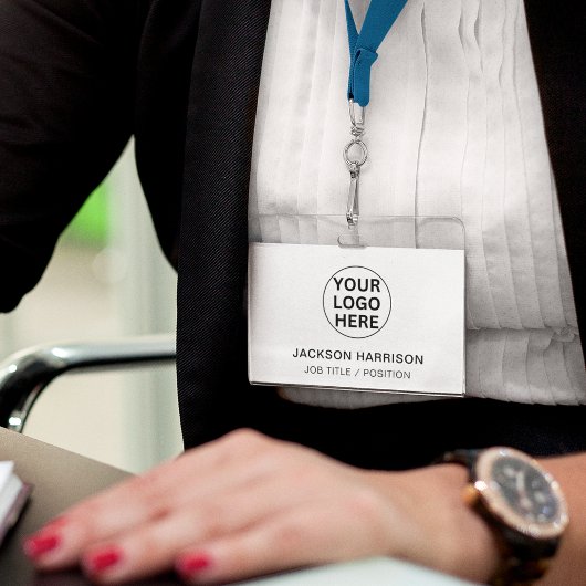 Professionele Business Logo L Medewerker ID Wit Badge