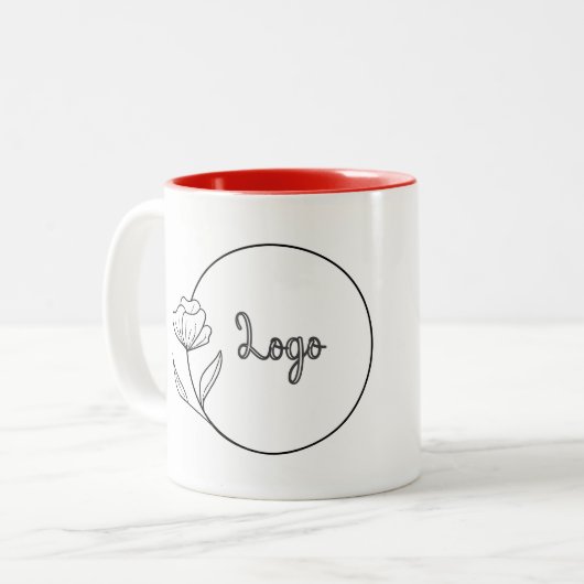 Professionele Business Logo Modern & QR code Mok (Voorkant links)