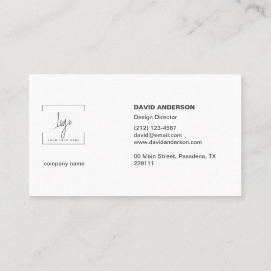 Professionele Business logo Modern Stijlvol zwart Visitekaartje (Achterkant)