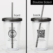 Professionele Business Logo Tekst Promo QR-code Acryl Drinkbeker