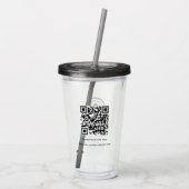Professionele Business Logo Tekst Promo QR-code Acryl Drinkbeker (Achterkant)