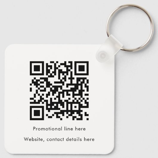 Professionele Business Logo Tekst Promo QR-code Sleutelhanger (Achterkant)