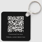Professionele Business Logo Tekst Promo QR-code Sleutelhanger (Achterkant)