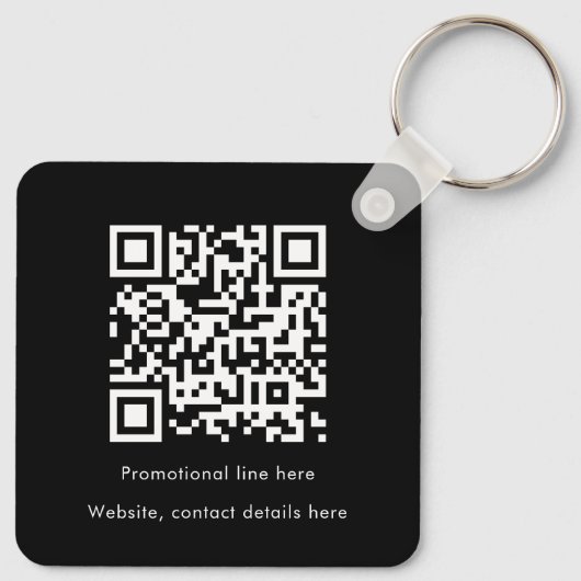 Professionele Business Logo Tekst Promo QR-code Sleutelhanger (Achterkant)