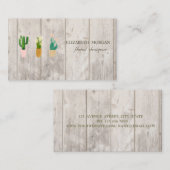 Professionele Cactus geplant hout textuur Visitekaartje (Voorkant / Achterkant)