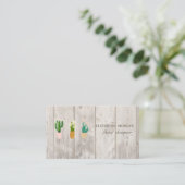 Professionele Cactus Geplante Houtstructuur Visitekaartje (Staand voorkant)